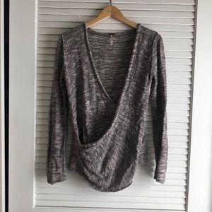 Free People Cotten/Linen Cross Front Sweater S